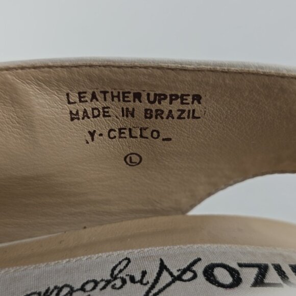 Enzo Angiolini Women's White Leather Slingback Peep Toe Heeled Shoes Size 6B - Picture 10 of 16